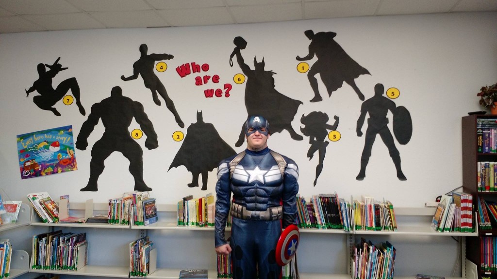 super hero at allen library summer reading